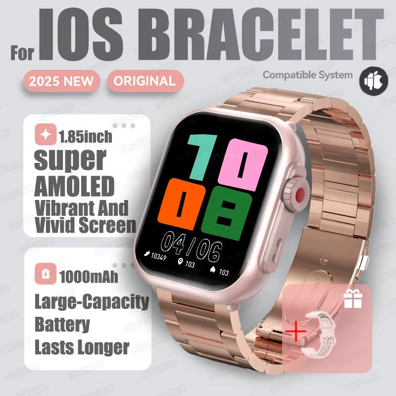 2025 New Smart Watch Women Bluetooth Call Watch Fitness Tracker Waterproof Sport Smart Clock Fashion Ladies Men Smartwatch Woman