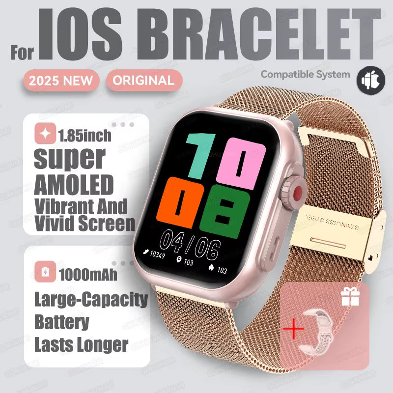 2025 New Smart Watch Women Bluetooth Call Watch Fitness Tracker Waterproof Sport Smart Clock Fashion Ladies Men Smartwatch Woman