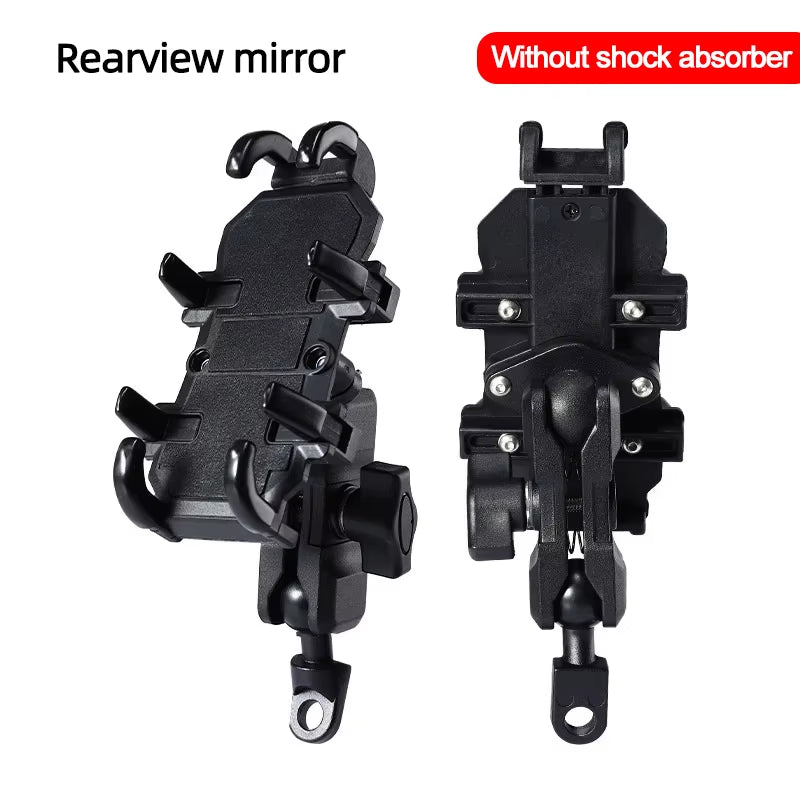 Motorcycle Bike Phone Holder W/ Shock Absorbe Handlebar Fork Stem Mount GPS Clip for 4.7-7.1 Inch Shockproof Mobile Phone Stand