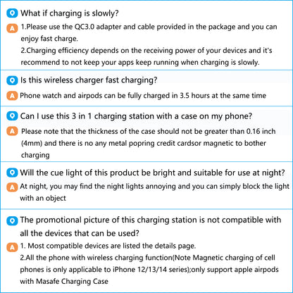 Charging Station, Wirelss Charger, Magnetic Charging Station Compatible with Iphone 16 15 14 13 12 11 Pro Max XS XR, for Iwatch Series 9 8 7 6 5 4 3 2 SE, for Airpods 3 2 Pro