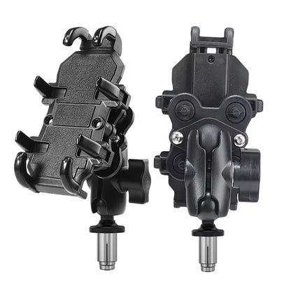 Motorcycle Bike Phone Holder W/ Shock Absorbe Handlebar Fork Stem Mount GPS Clip for 4.7-7.1 Inch Shockproof Mobile Phone Stand