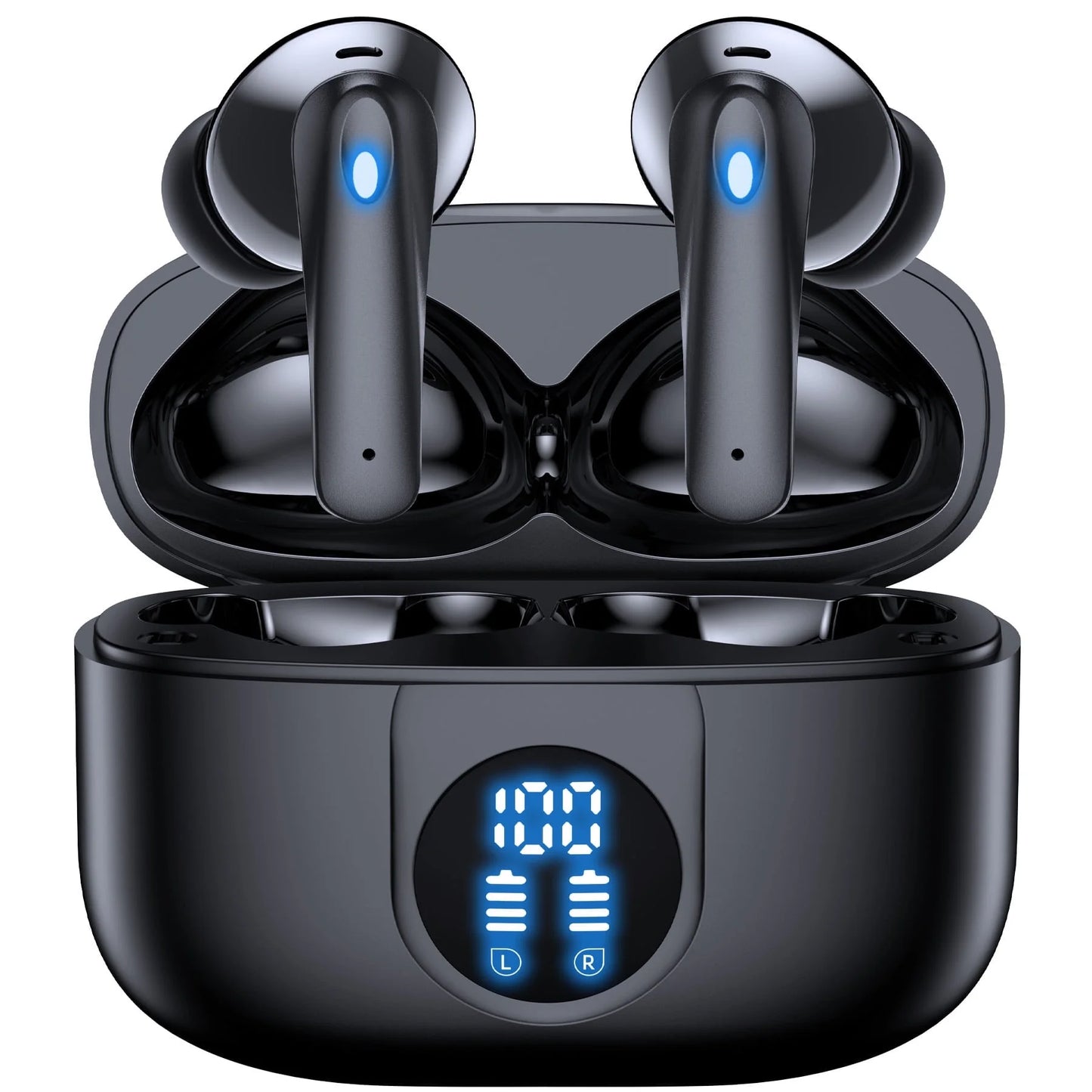 Wireless Earbuds, Bluetooth Headphones V5.4 Stereo Ear Buds with Noise Cancelling Mics, 60H Playback Mini Case with Dual LED Display, IP7 Waterproof In-Ear Earphones for Android Ios