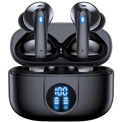 Wireless Earbuds, Bluetooth Headphones V5.4 Stereo Ear Buds with Noise Cancelling Mics, 60H Playback Mini Case with Dual LED Display, IP7 Waterproof In-Ear Earphones for Android Ios