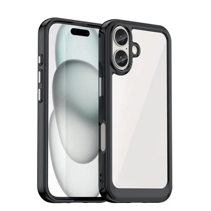 For Iphone 16 Case Iphone 16 plus Pro Max Cover Luxury Clear PC Shockproof Silicone Protective Phone Back Cover for Iphone 16