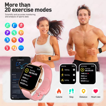 2025 New Fashion Smart Watch Heart Rate Monitor Sports Fitness Watch Waterproof Voice Calling Smart Watch for Huawei Xiaomi